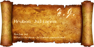 Hrubos Julianna névjegykártya